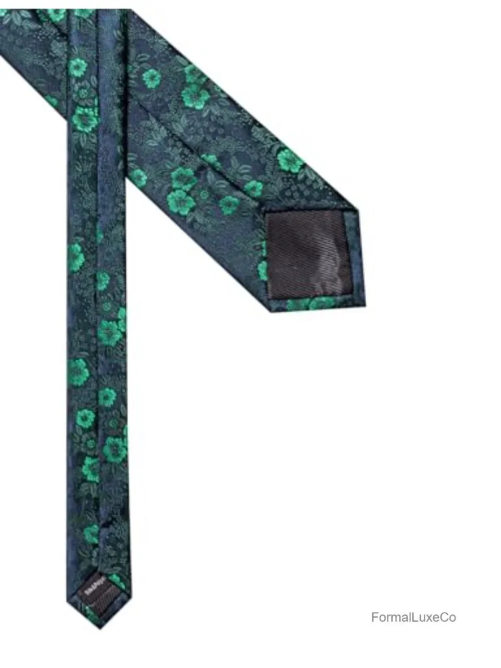 Men's Silk Tie Set with Floral Design, Necktie & Pocket Square